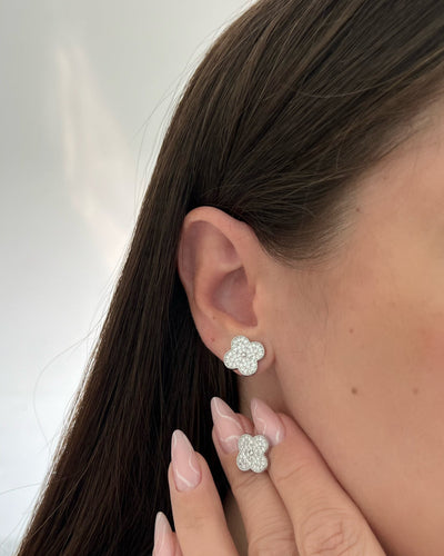 CLOVER EARRING WITH ZIRCONIAS