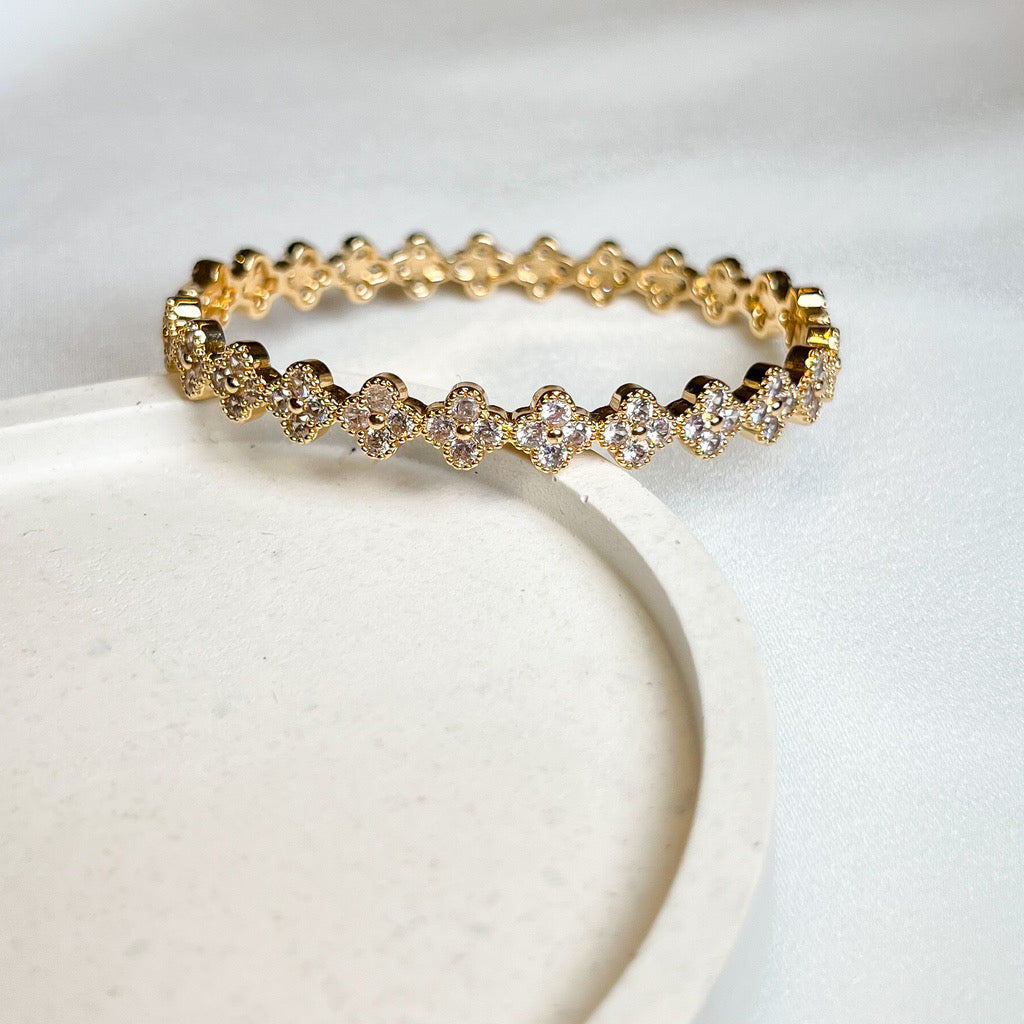 All Clover Bracelet with Stones