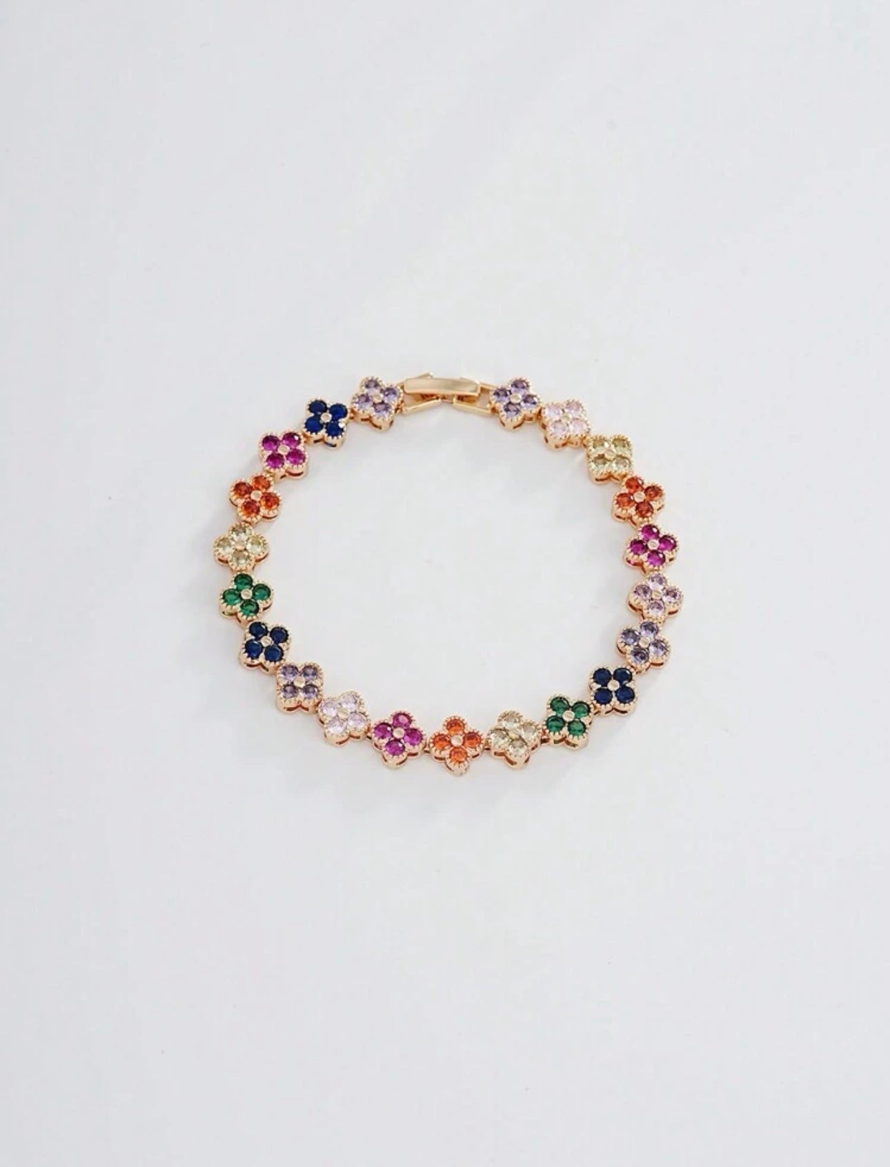 Zirconia Clover Necklace and Bracelet Set