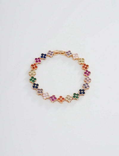 Zirconia Clover Necklace and Bracelet Set