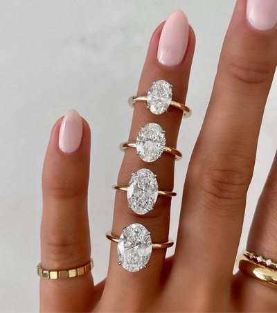Solitaire Moissanite Oval Ring