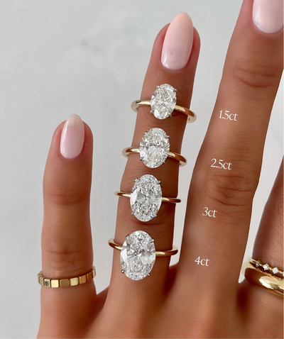Solitaire Moissanite Oval Ring