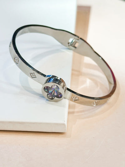 LV Silver Inspiration Bracelet with Stone