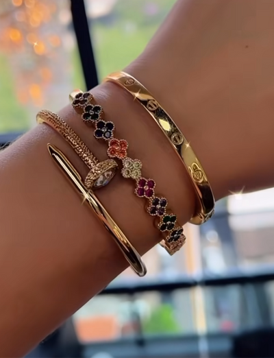 Colorful Clover Bracelet with Zirconia