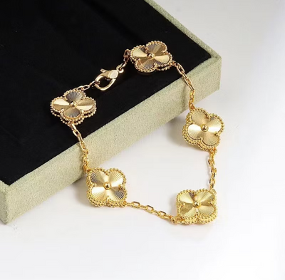VINTAGE ALHAMBRA 5 CLOVERS BRACELET - GOLD SEMI-JEWELRY
