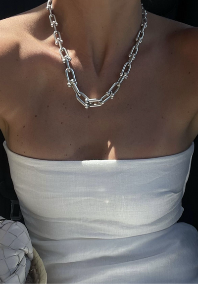 TF Silver Necklace and Bracelet Set