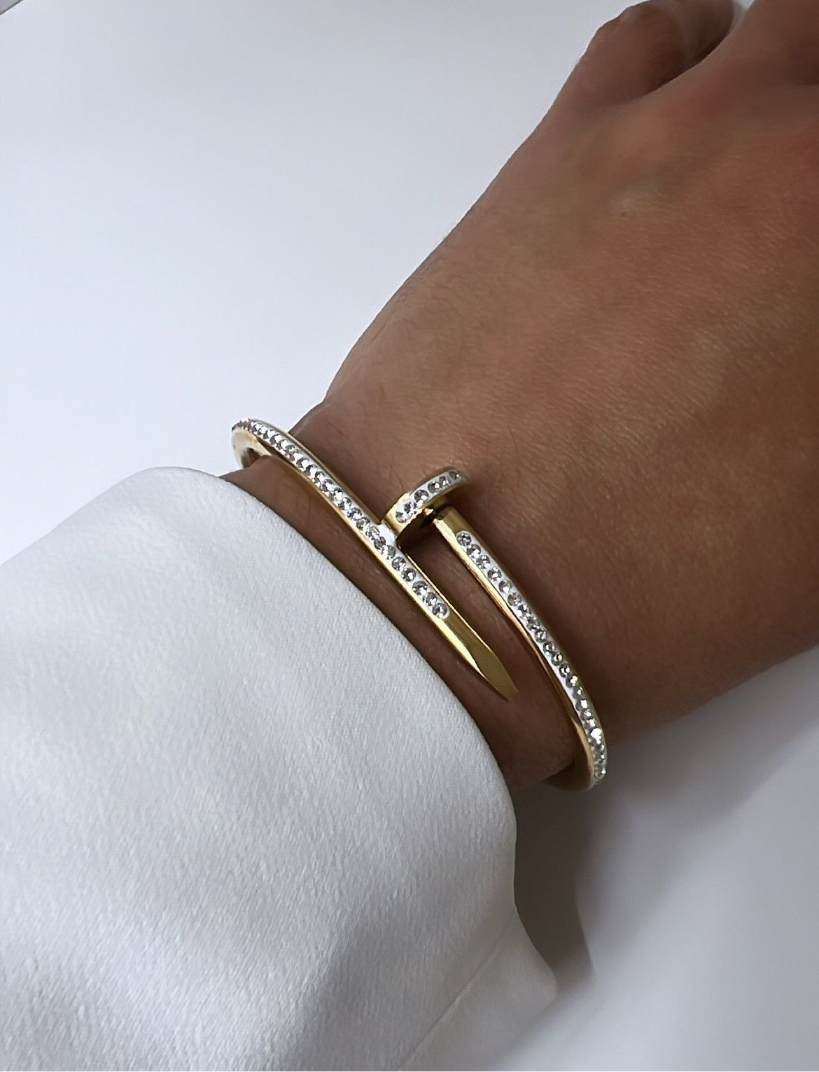 Classic Nail Bracelet with Stones