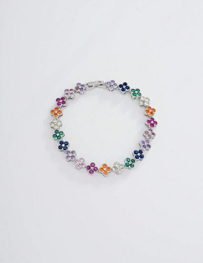 Colorful Clover Bracelet with Zirconia