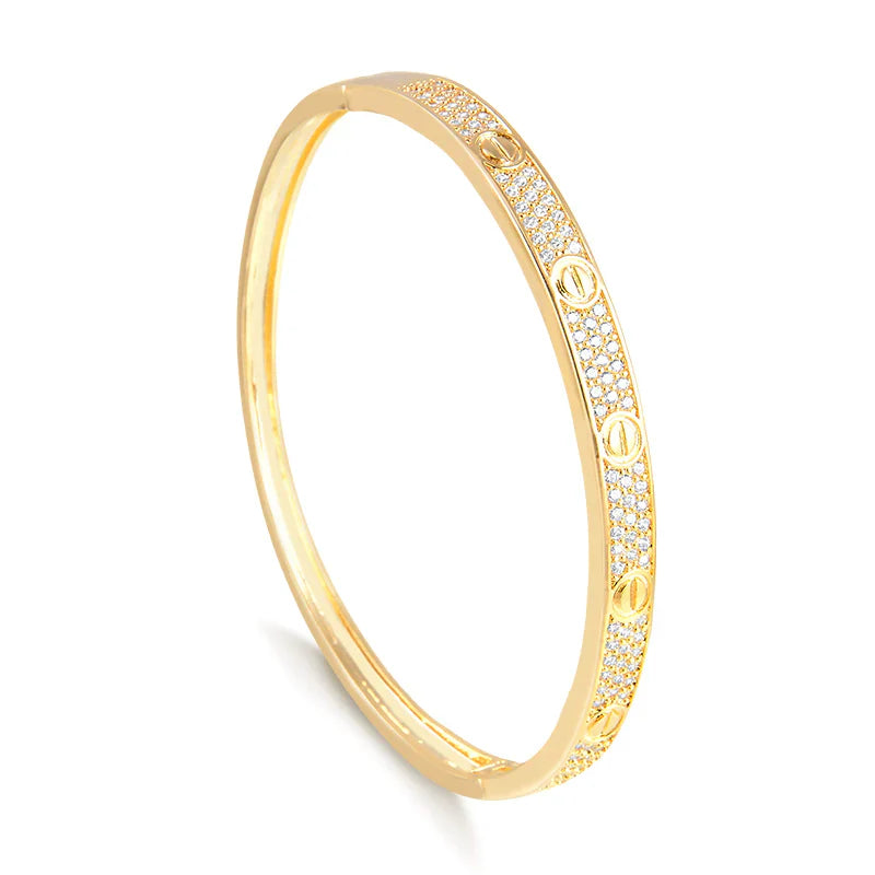 Gold-Plated Bracelet with Crystals