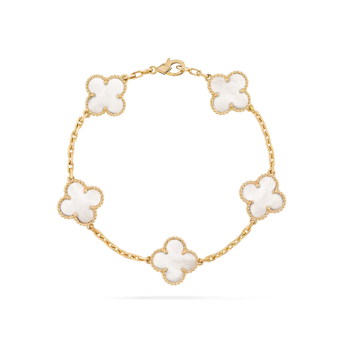 Vintage Alhambra 5 Clover Bracelet - Mother-of-Pearl Semi-Jewelry