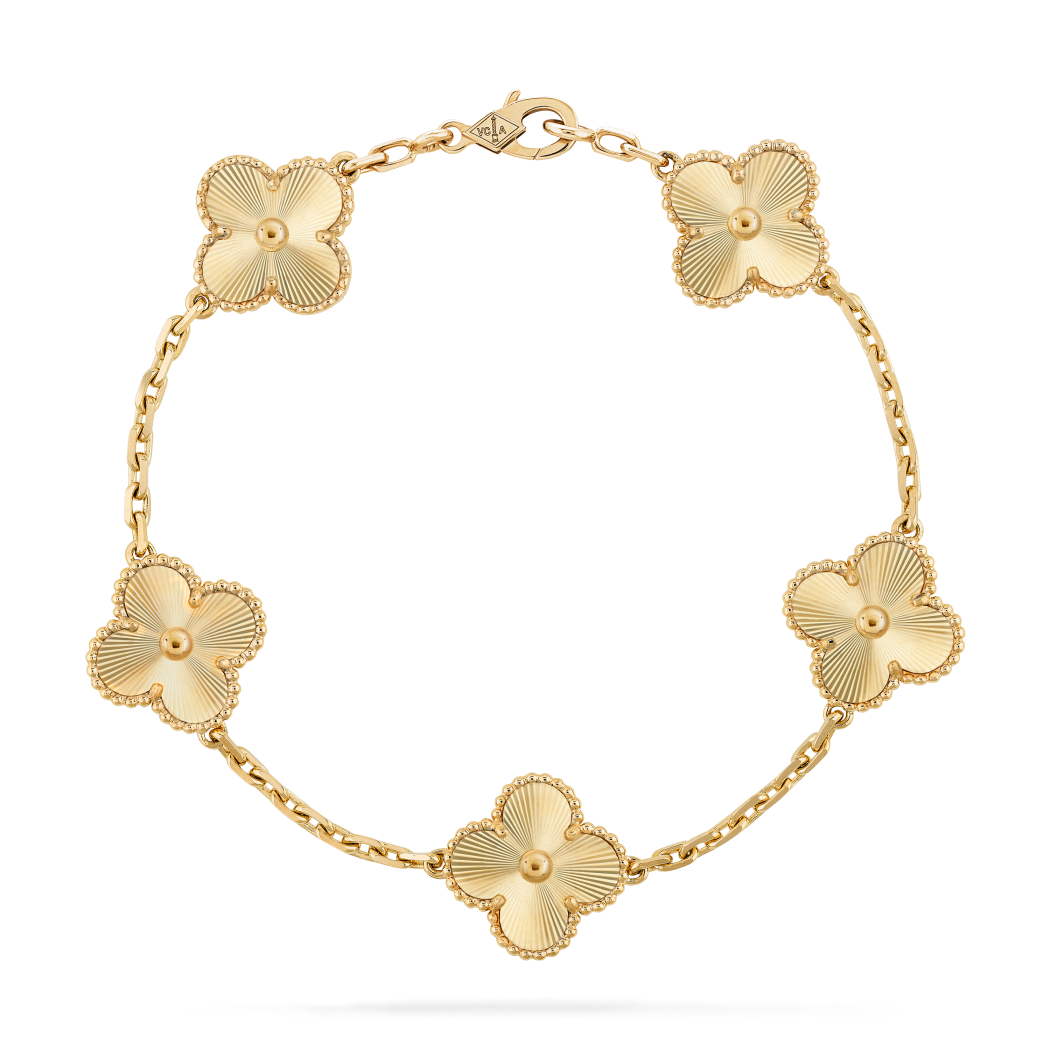 VINTAGE ALHAMBRA 5 CLOVERS BRACELET - GOLD SEMI-JEWELRY