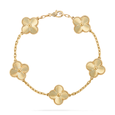 VINTAGE ALHAMBRA 5 CLOVERS BRACELET - GOLD SEMI-JEWELRY