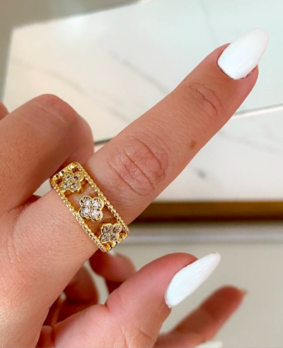 Adjustable Ring with Zirconias