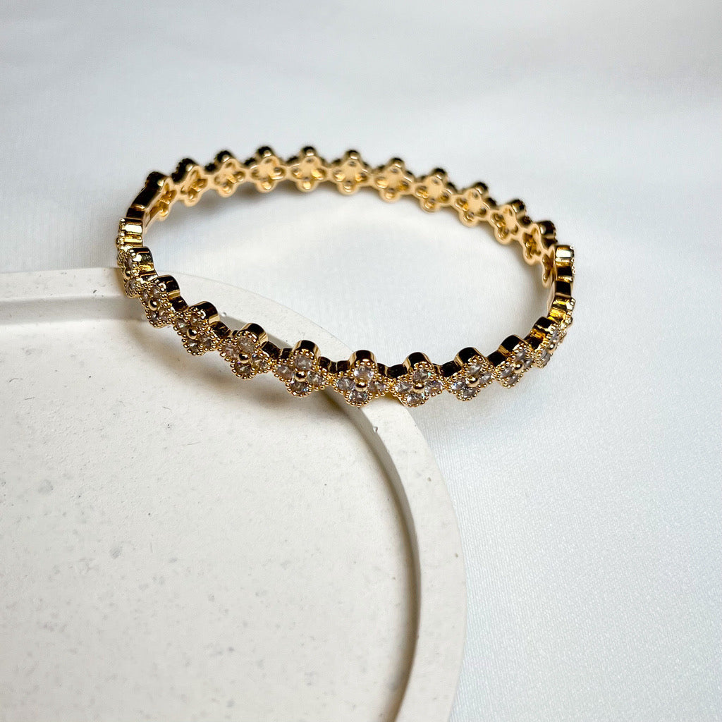 All Clover Bracelet with Stones