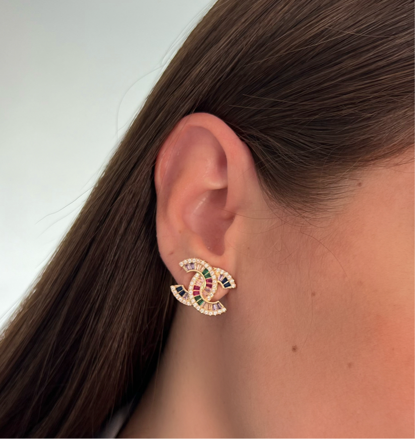 Inspiration CN Earring with Colorful Zirconias