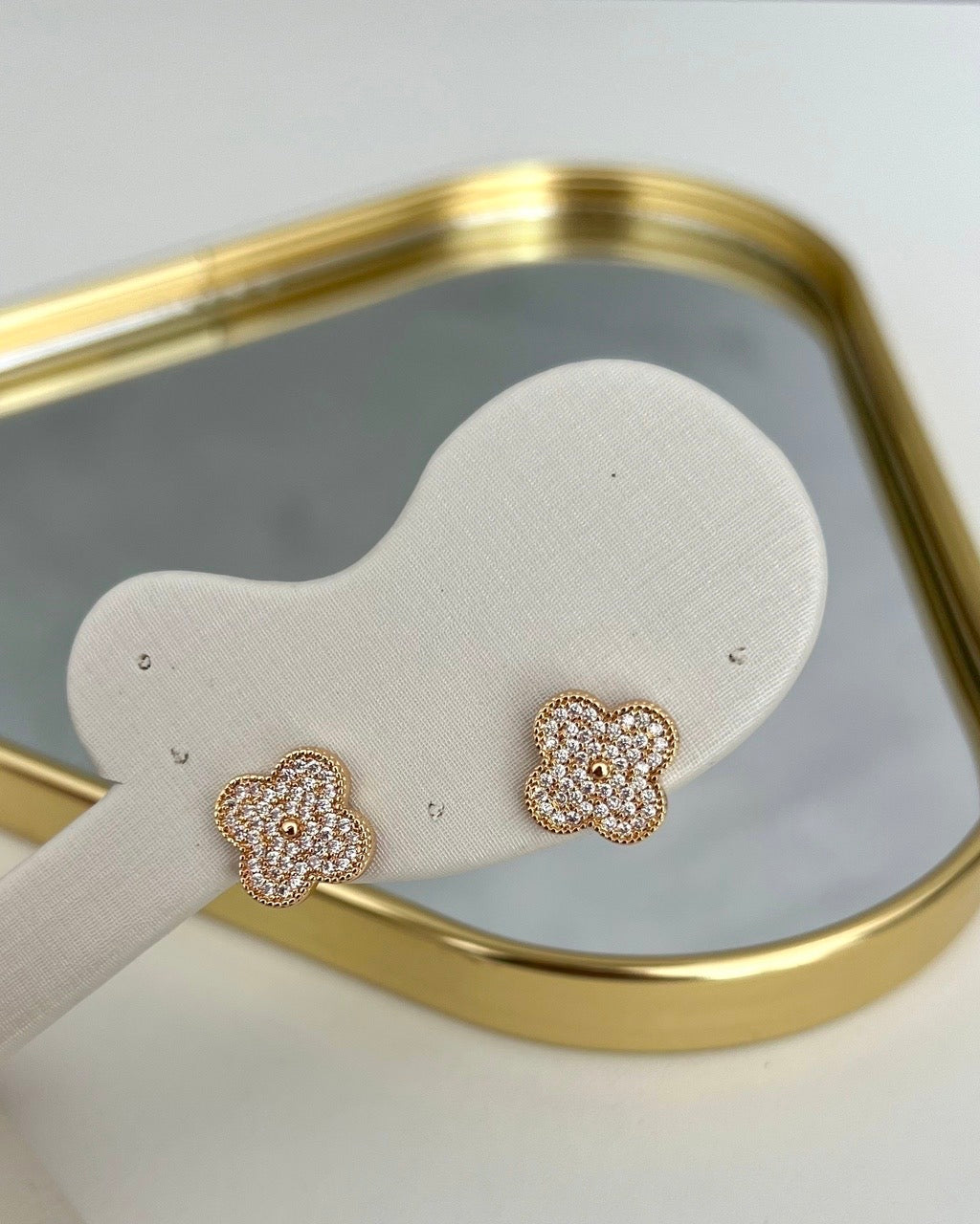 CLOVER EARRING WITH ZIRCONIAS