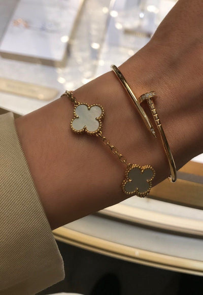 Vintage Alhambra 5 Clover Bracelet - Mother-of-Pearl Semi-Jewelry