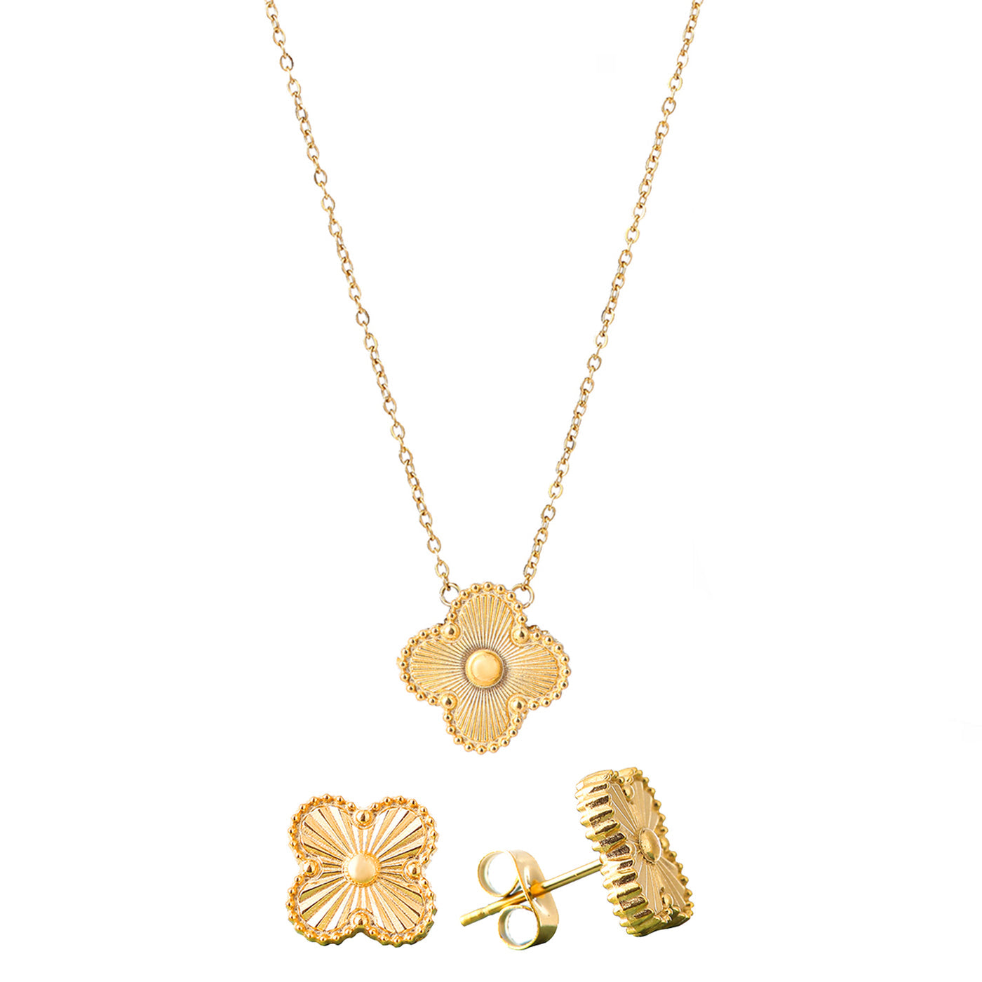 Necklace and Earring Set Van 1 Golden Clover