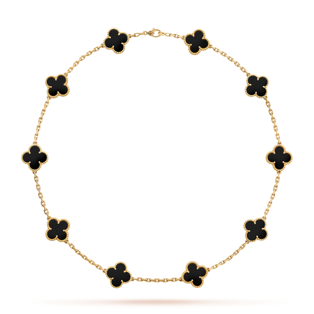 VINTAGE ALHAMBRA 10 CLOVER NECKLACE - BLACK