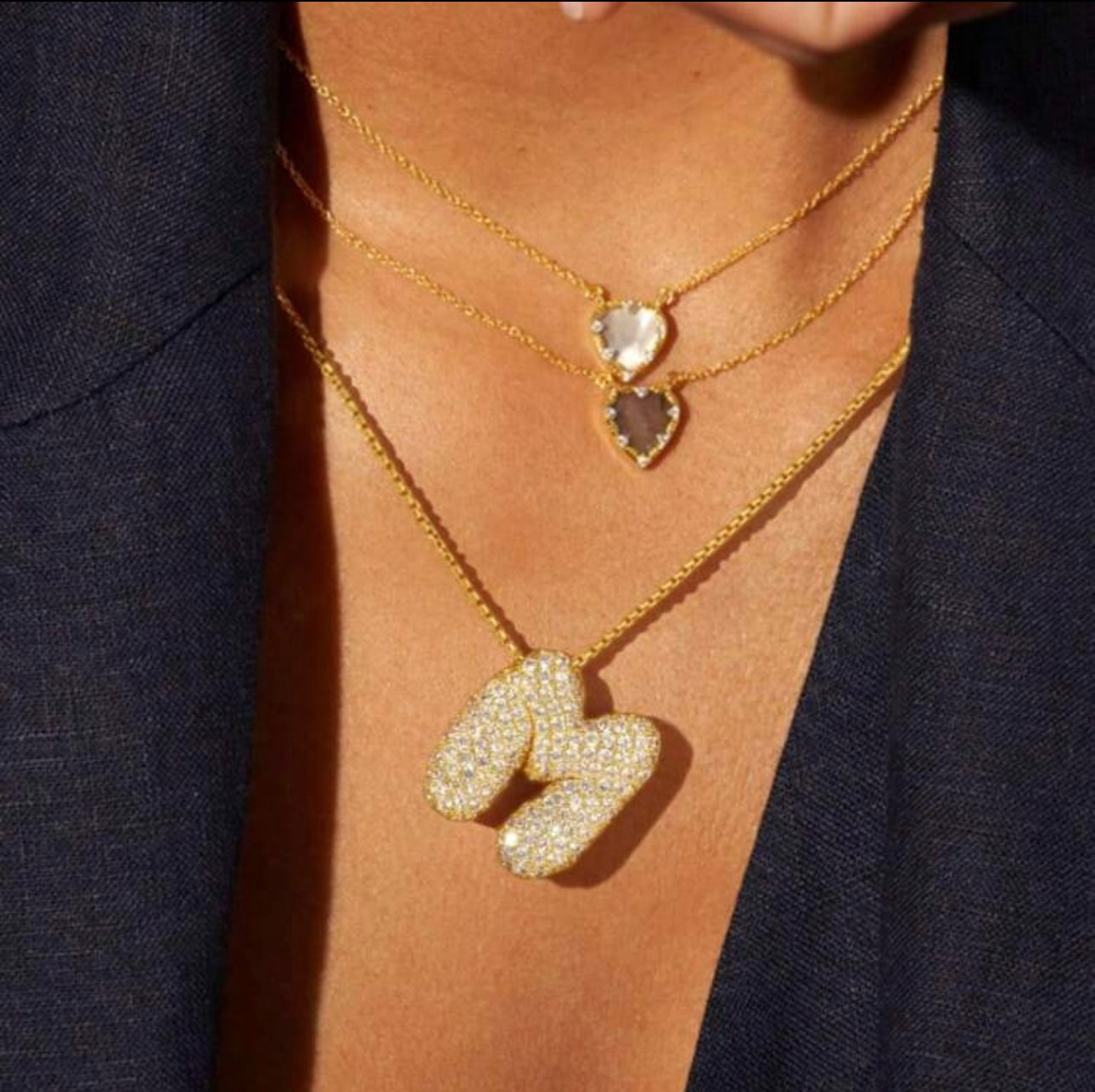 Hailey Bieber Letter Pendant Necklace