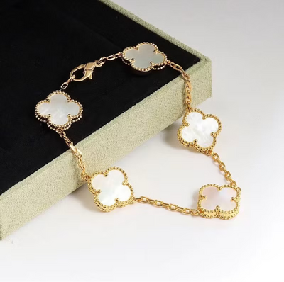Vintage Alhambra 5 Clover Bracelet - Mother-of-Pearl Semi-Jewelry