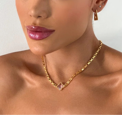Square Chain Gold-Plated Inspiration Necklace 18k