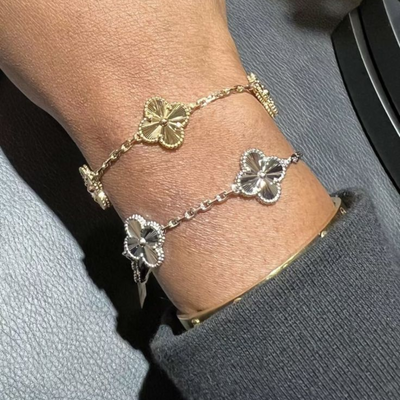 VINTAGE ALHAMBRA 5 CLOVERS BRACELET - GOLD SEMI-JEWELRY