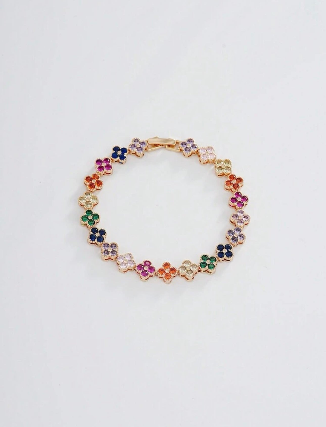 Colorful Clover Bracelet with Zirconia