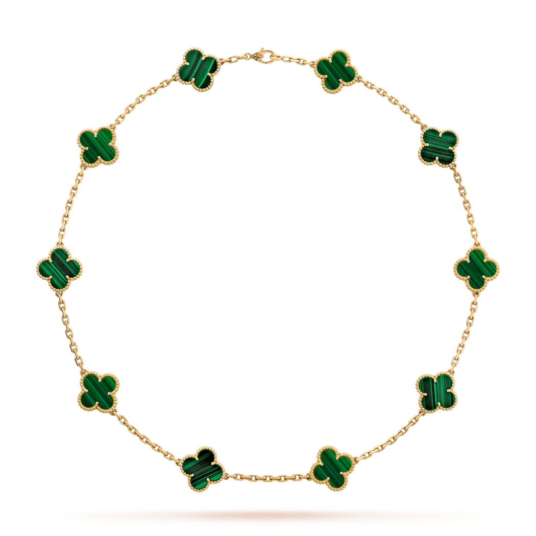 VINTAGE ALHAMBRA 10 CLOVER NECKLACE - GREEN