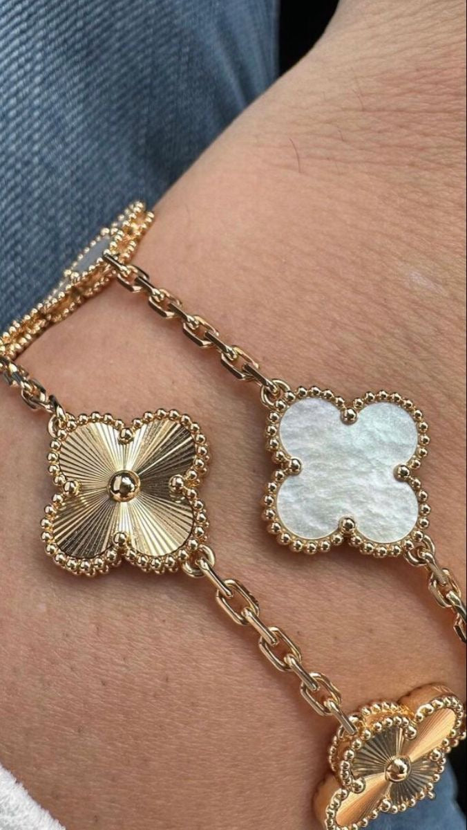 VINTAGE ALHAMBRA 5 CLOVERS BRACELET - GOLD SEMI-JEWELRY
