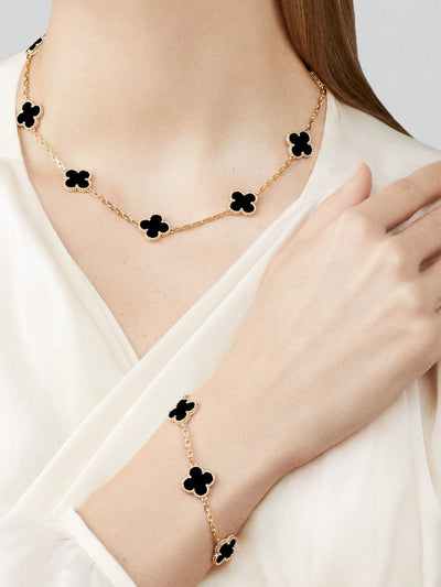 VINTAGE ALHAMBRA 10 CLOVER NECKLACE - BLACK