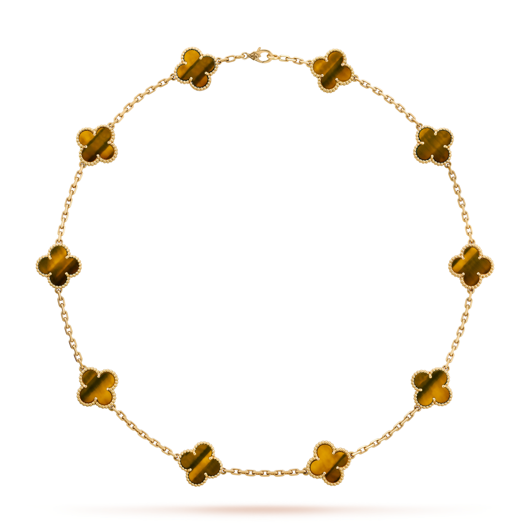 VINTAGE ALHAMBRA 10 CLOVER NECKLACE - BROWN