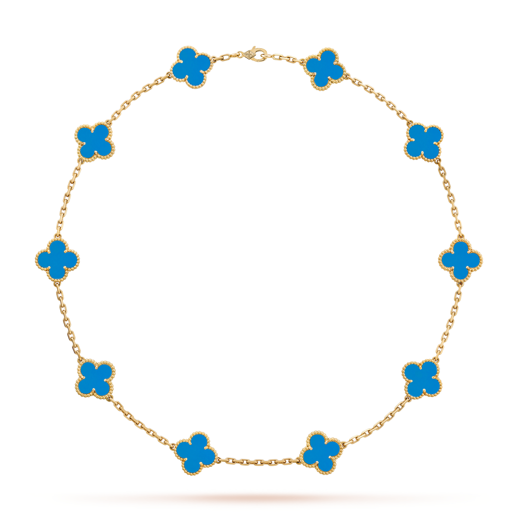 VINTAGE ALHAMBRA 10 CLOVER NECKLACE - BLUE