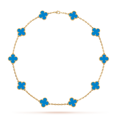 VINTAGE ALHAMBRA 10 CLOVER NECKLACE - BLUE