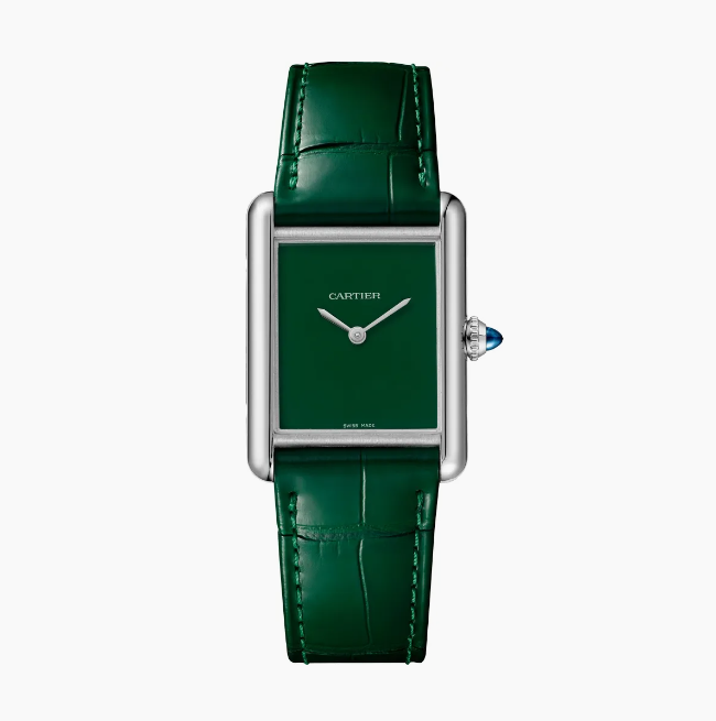 Inspiration Cart Tank Silver Green Watch