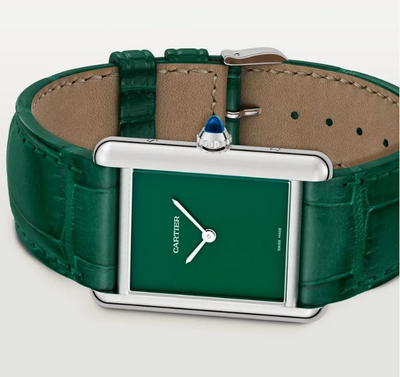 Inspiration Cart Tank Silver Green Watch
