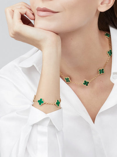 VINTAGE ALHAMBRA 10 CLOVER NECKLACE - GREEN