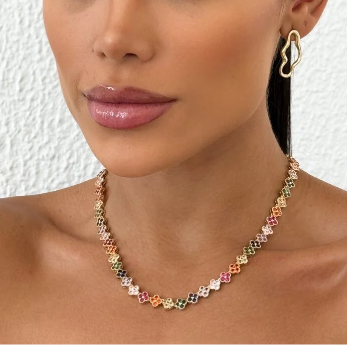 VG Clover Necklace with Zirconias