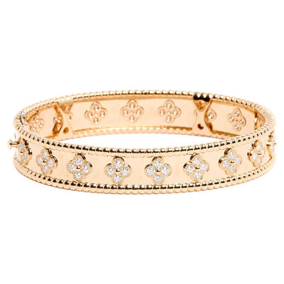Clover Bracelet with Zirconia Plated in 18k Gold