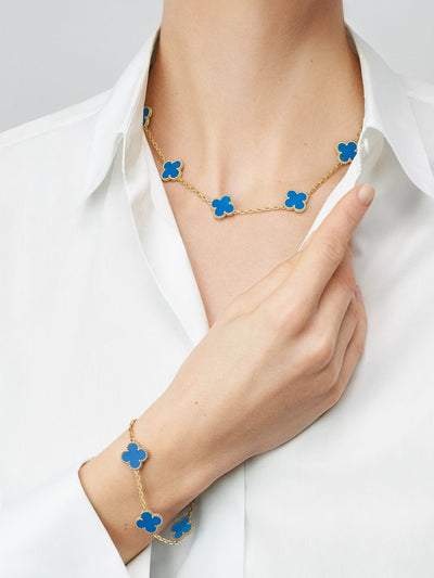 VINTAGE ALHAMBRA 10 CLOVER NECKLACE - BLUE