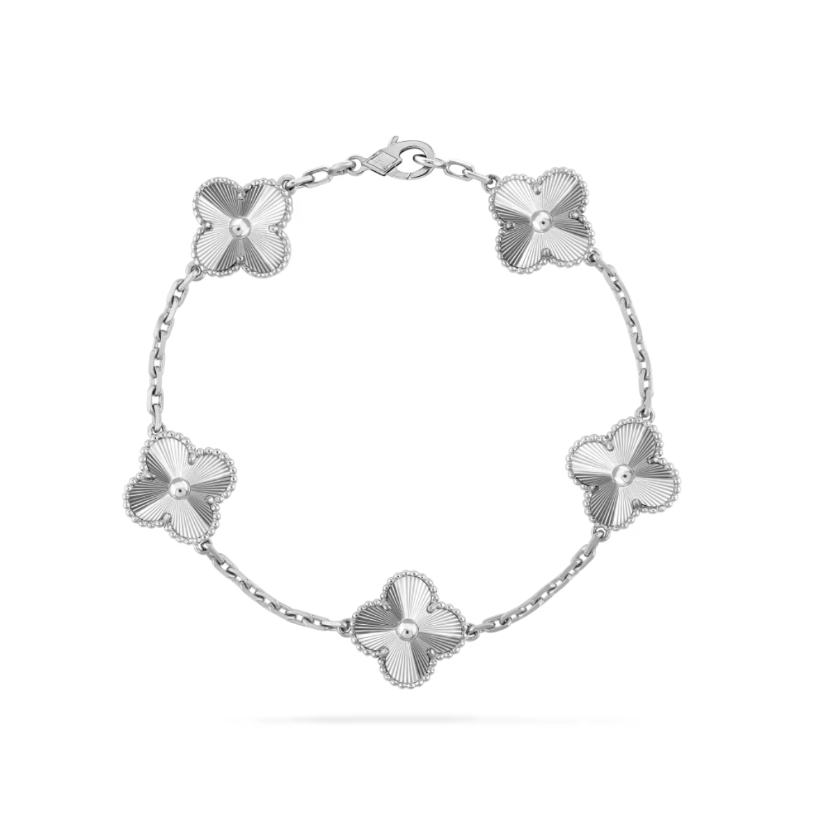 VINTAGE ALHAMBRA 5 CLOVERS BRACELET - SEMI-JEWELRY SILVER