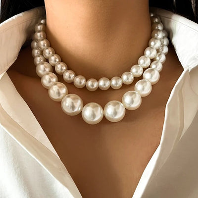 Double Pearl Necklace